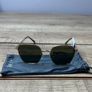 Aire Gold Frame Sunglasses with Black Lenses- NWT